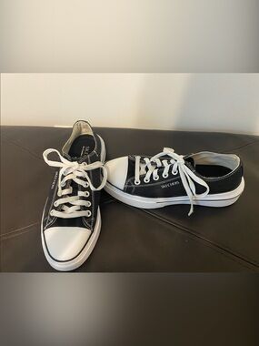 Skechers Black and White Low-Top Lace-Up Sneakers